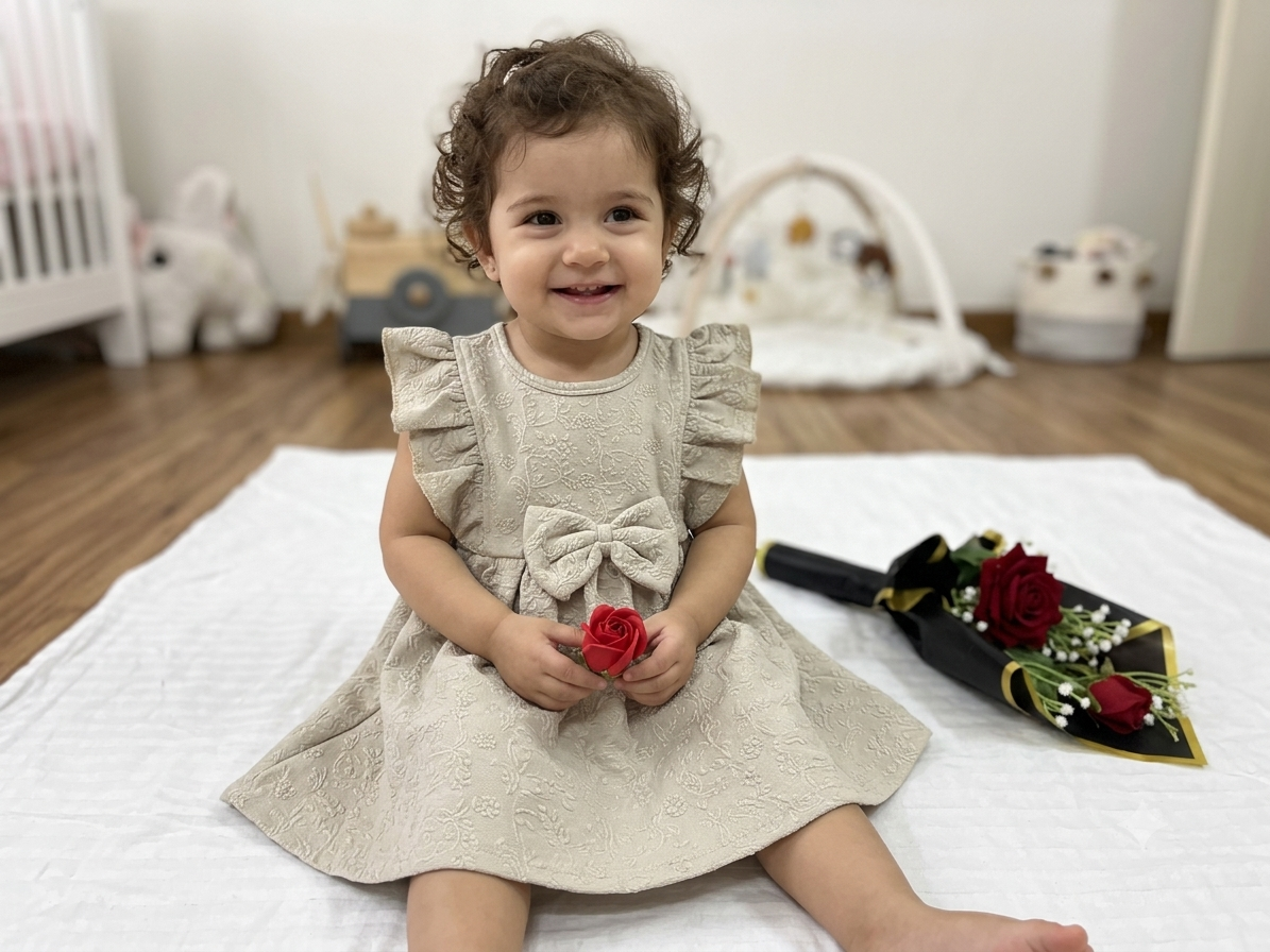 Presenting our gorgeous Beige Textured Jacquard Frock